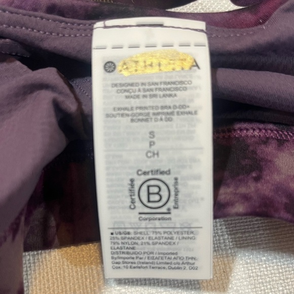 NWOT Athleta Purple Tie Dye Salutation II SET - 7/8 stash leggings and bra sz SM - Picture 8 of 9